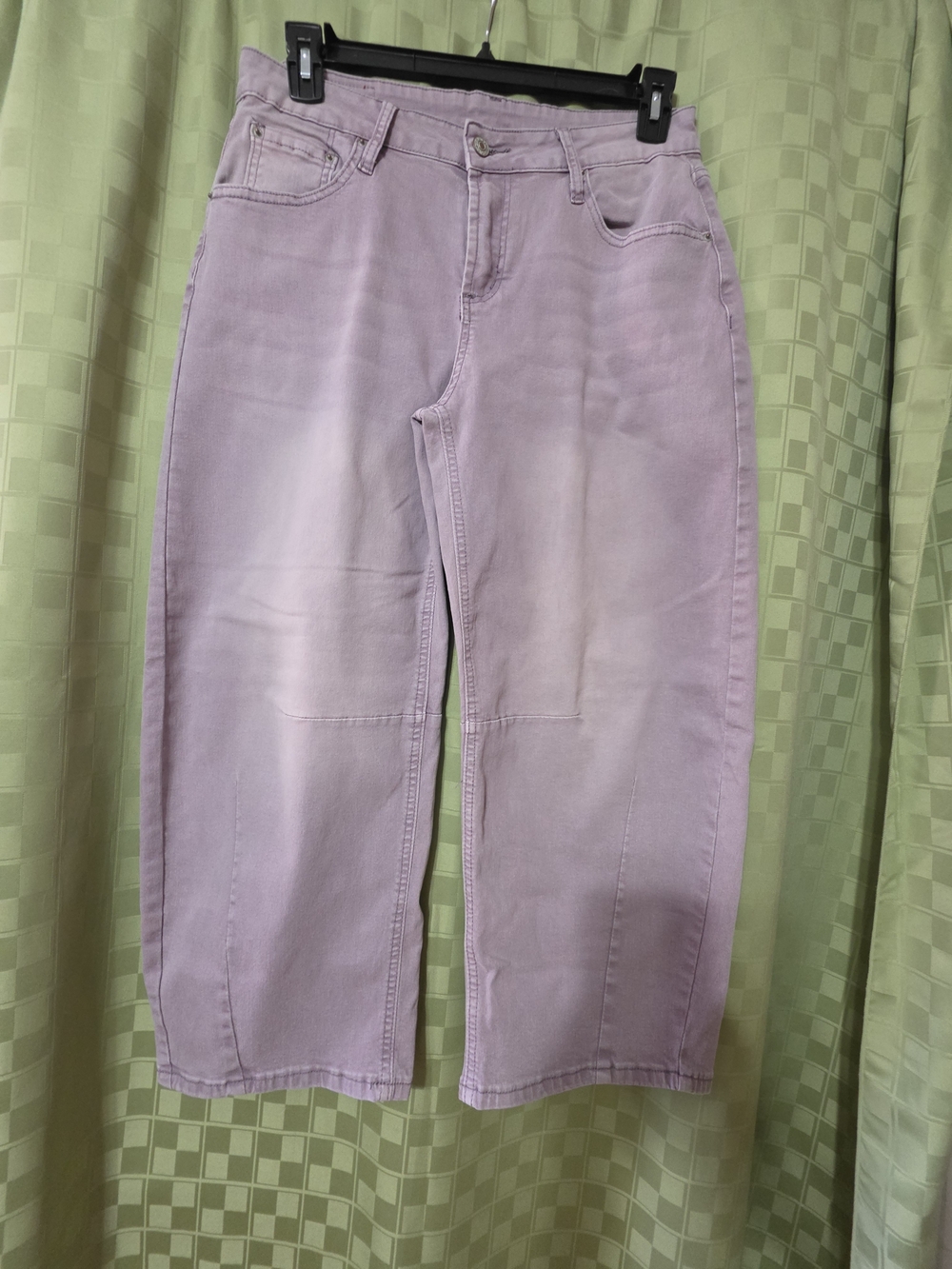 Women's Lavender High-Rise Cropped Barrel Jeans
